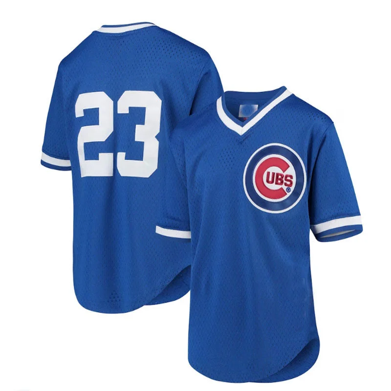 Chicago Cubs #23 Ryne Sandberg Mitchell & Ness Youth Cooperstown Collection Mesh Batting Practice Jersey - Royal Baseball Jerseys-NBA New Season Jerseys -