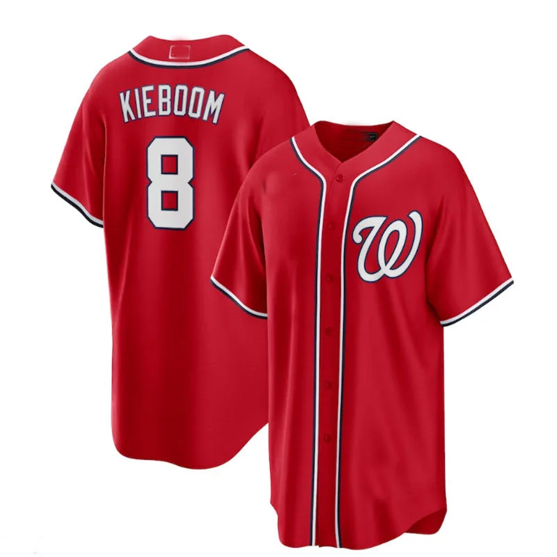 Washington Nationals #8 Carter Kieboom Alternate Replica Player Name Jersey - Red Baseball Jerseys-NBA Customizable Jerseys -