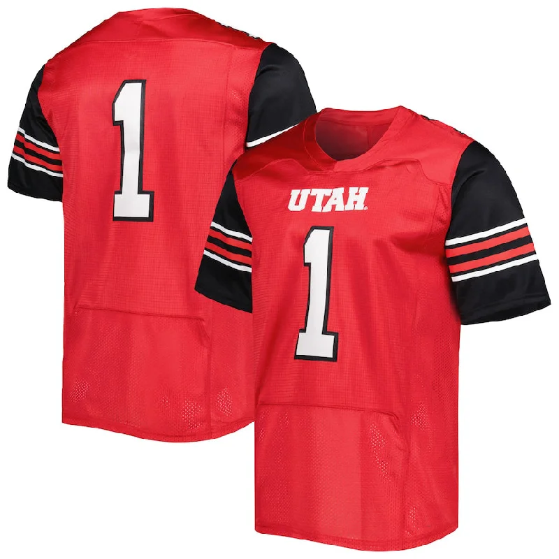 #1 U.Utes Under Armour Premier Limited Jersey Red Stitched American College Jerseys-NBA Summer League Jerseys -