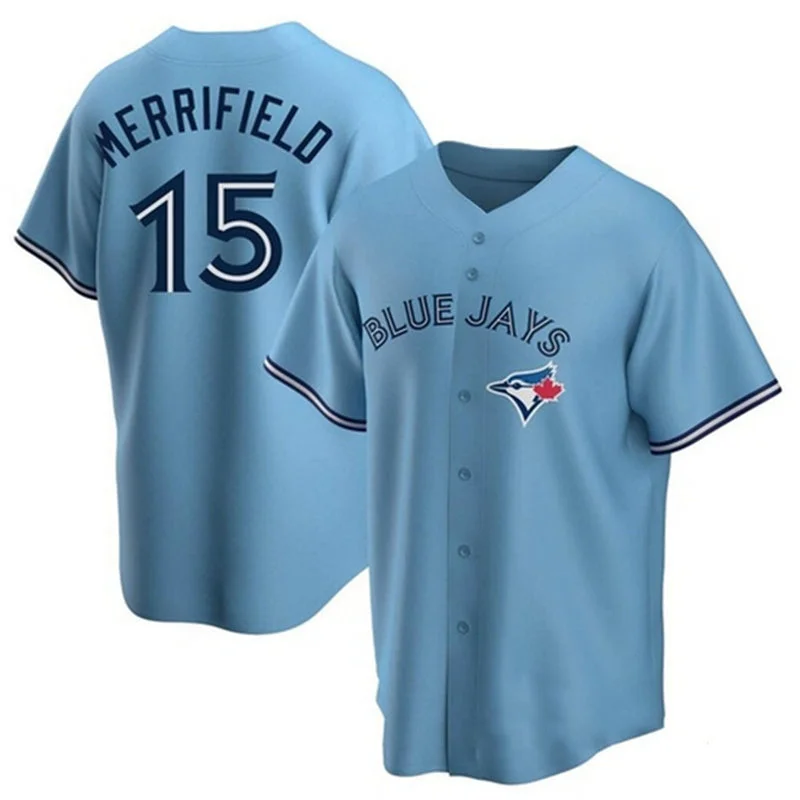 Toronto Blue Jays #15 Whit Merrifield Light Blue Stitched Cool Base Jersey Baseball Jerseys-NBA Hardwood Classics Jerseys -