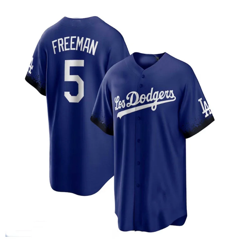 Los Angeles Dodgers #5 Freddie Freeman City Connect Replica Player Jersey - Royal Baseball Jerseys-NBA Nike Jerseys -