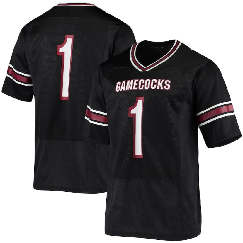 #1 S.Carolina Gamecocks Under Armour Logo Replica Football Jersey Black Stitched American College Jerseys-NBA Player Name & Number Jerseys -