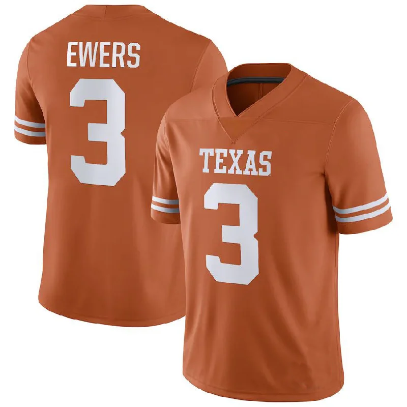 T.Longhorns #3 Quinn Ewers NIL Replica Football Jersey Texas Orange Stitched American College Jerseys-NBA College Throwback Jerseys -