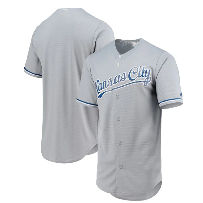 Kansas City Royals Majestic Team Official Jersey - Gray Baseball Jerseys-NBA Youth Player Jerseys -