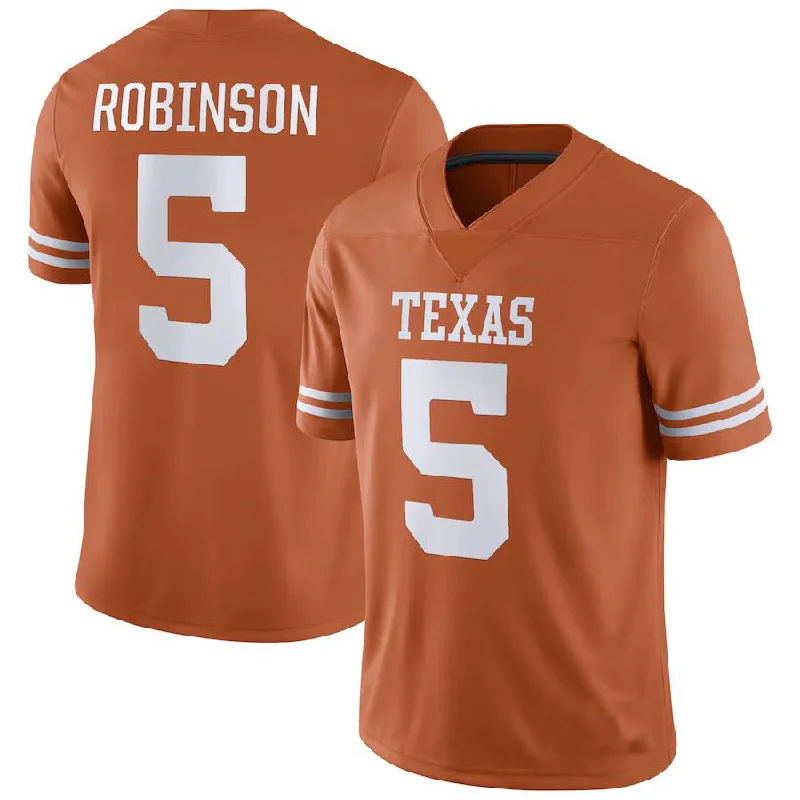 T.Longhorns #5 Bijan Robinson NIL Replica Football Jersey Texas Orange Stitched American College Jerseys-NBA Sportswear Jerseys -