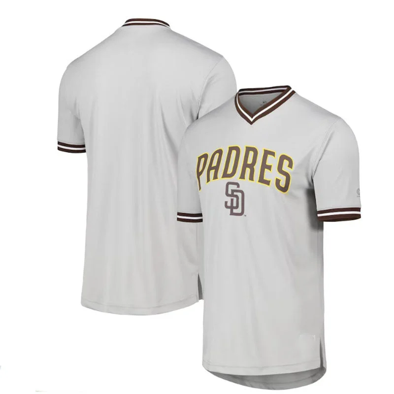 San Diego Padres V-Neck Jersey - Gray Baseball Jerseys-NBA Sportswear Jerseys -