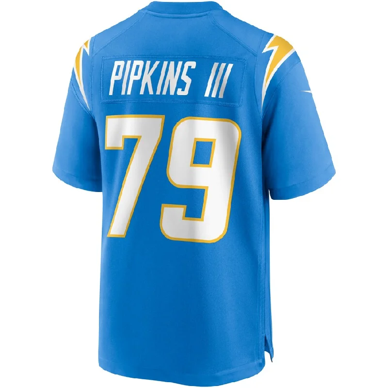 LA.Chargers #79 Trey Pipkins III Powder Blue Game Jersey Stitched American Football Jerseys-NFL Pro-Level Jerseys -