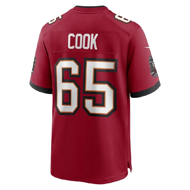 TB.Buccaneers #65 Dylan Cook Red Game Player Jersey Stitched American Football Jerseys-NFL Big & Tall Football Jerseys -