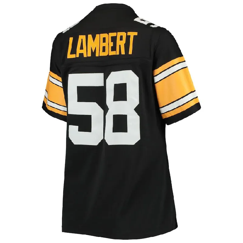 P.Steelers #58 Jack Lambert Mitchell & Ness Black Legacy Replica Player Jersey Stitched American Football Jerseys-NFL Training Camp Jerseys -