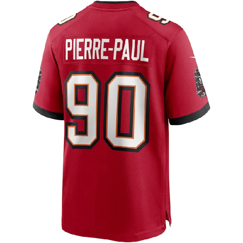 TB.Buccaneers #90 Jason Pierre-Paul Red Game Player Jersey Stitched American Football Jerseys-NFL Collector’s Jerseys -