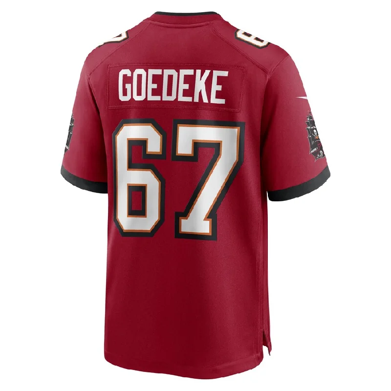 TB.Buccaneers #67 Luke Goedeke Red Game Player Jersey Stitched American Football Jerseys-NFL Men’s Authentic Jerseys -