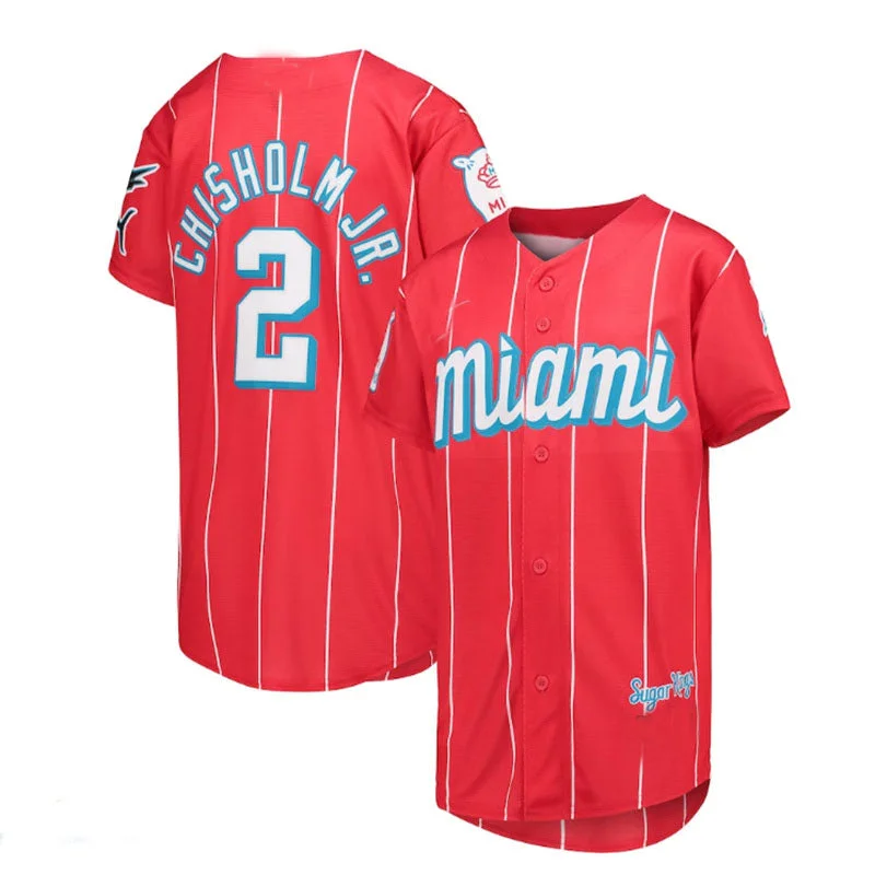 Miami Marlins #2 Jazz Chisholm Jr. Red City Connect Replica Player Jersey Baseball Jerseys-NBA Adidas Basketball Jerseys -