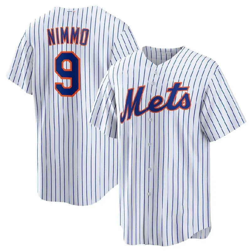 New York Mets #9 Brandon Nimmo White Home Replica Player Jersey Baseball Jerseys-NBA Vintage Team Jerseys -