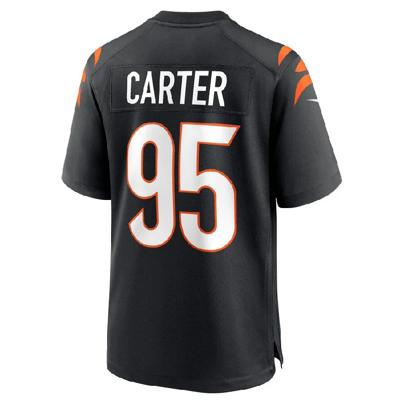 C.Bengals #95 Zach Carter Black Game Player Jersey Stitched American Football Jerseys-NFL Replica Team Jerseys -