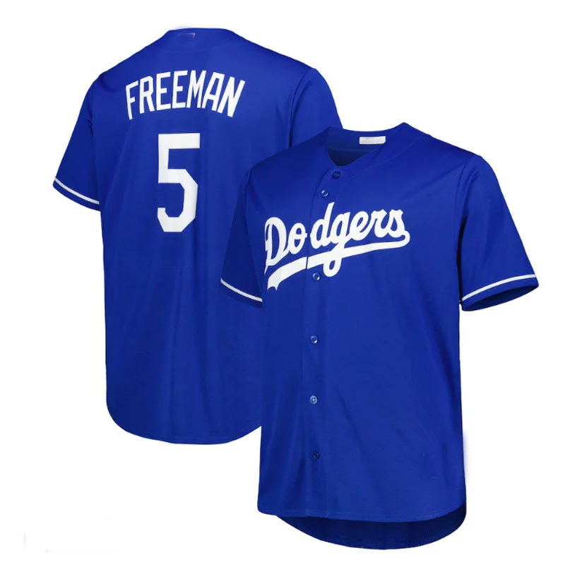 Los Angeles Dodgers #5 Freddie Freeman Big & Tall Replica Player Jersey - Royal Baseball Jerseys-NBA Hall of Fame Jerseys -