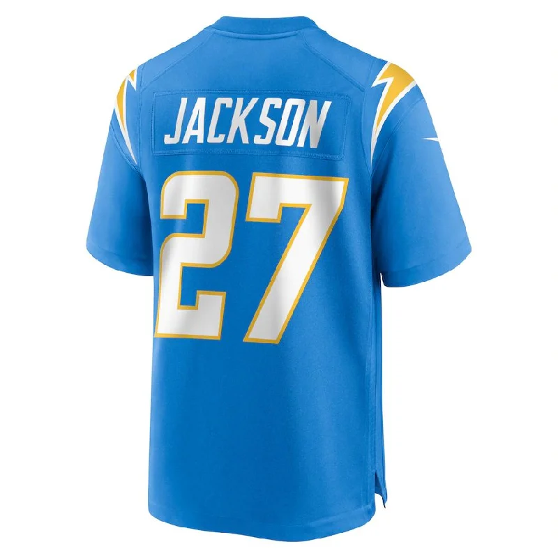 LA.Chargers #27 J.C. Jackson Powder Blue Game Jersey Stitched American Football Jerseys-NFL Player Edition Jerseys -