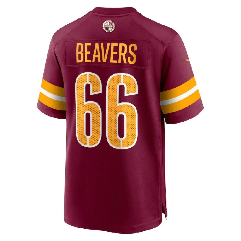 W.Commanders #66 Willie Beavers Burgundy Game Player Jersey Stitched American Football Jerseys-NFL Women’s Team Jerseys -