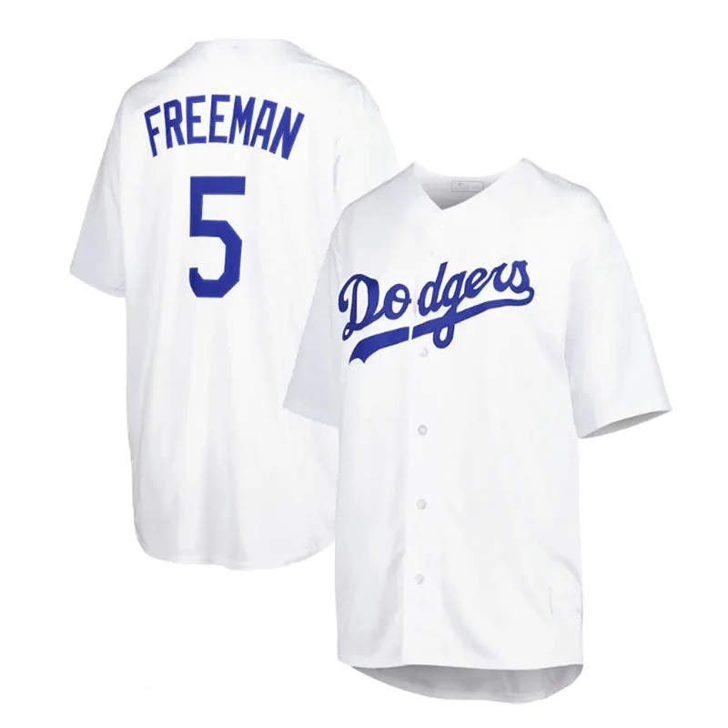 Los Angeles Dodgers #5 Freddie Freeman Big & Tall Replica Player Jersey - White Baseball Jerseys-NBA Women's Team Jerseys -