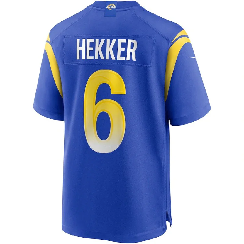 LA.Rams #6 Johnny Hekker Royal Game Jersey Stitched American Football Jerseys-NFL Performance Football Jerseys -