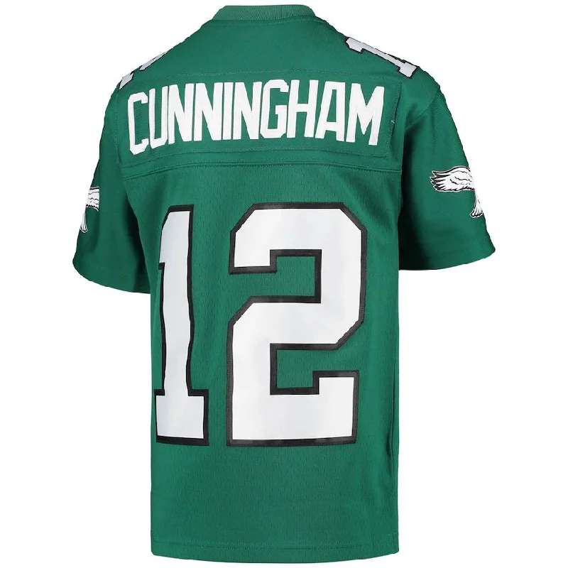 P.Eagles #12 Randall Cunningham Mitchell & Ness Kelly Green 1990 Retired Player Legacy Jersey Stitched American Football Jerseys-NFL On-Field Jerseys -