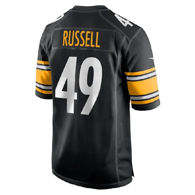 P.Steelers #49 Chapelle Russell Black Game Player Jersey Stitched American Football Jerseys-NFL Men’s Authentic Jerseys -