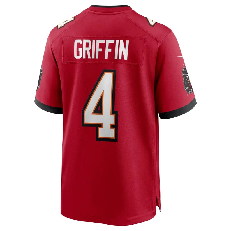 TB.Buccaneers #4 Ryan Griffin Red Game Jersey Stitched American Football Jerseys-NFL Hall of Fame Collection -