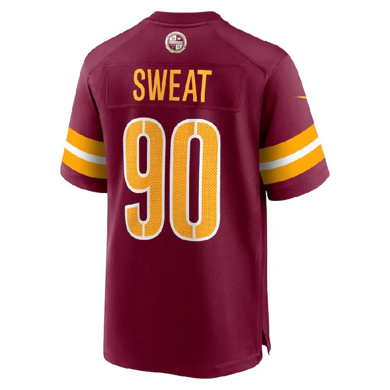 W.Commanders #90 Montez Sweat Burgundy Game Jersey Stitched American Football Jerseys-NFL Limited Edition Jerseys -