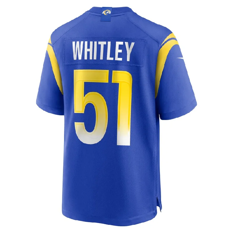 LA.Rams #51 Benton Whitley Royal Game Player Jersey Stitched American Football Jerseys-NFL Military Salute Jerseys -