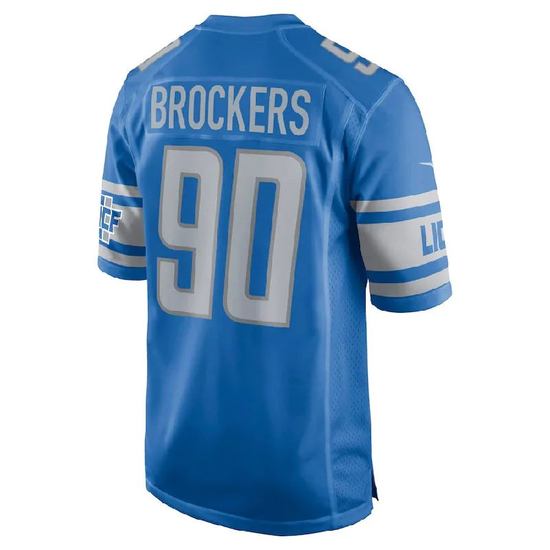 D.Lions #90 Michael Brockers Blue Game Jersey Stitched American Football Jerseys-NFL Breast Cancer Awareness Jerseys -