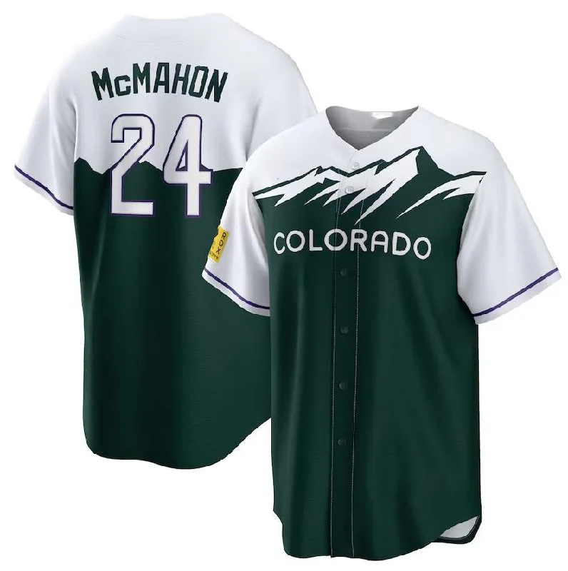 Colorado Rockies #24 Ryan McMahon White Forest Green Home Replica Player Name Jersey Baseball Jerseys-NBA Vintage Team Jerseys -