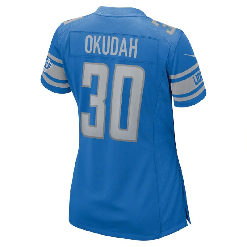 D.Lions #30 Jeff Okudah Blue Team Player Game Jersey Stitched American Football Jerseys-NFL Pro Bowl Jerseys -