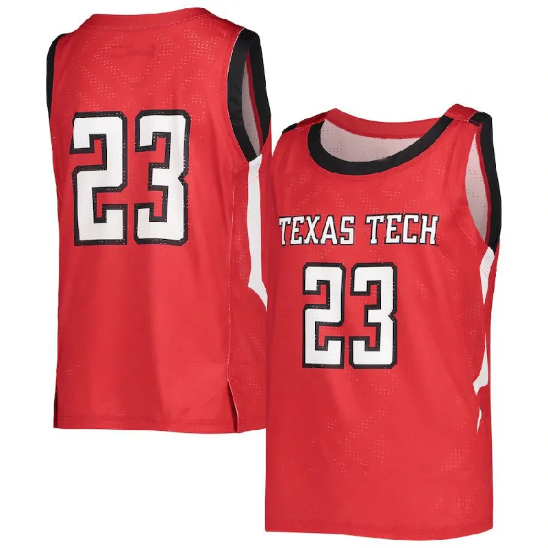 #23 T.Tech Red Raiders Under Armour Men Women Youth Replica Basketball Jersey Red Stitched American College Jerseys-NBA New Season Jerseys -