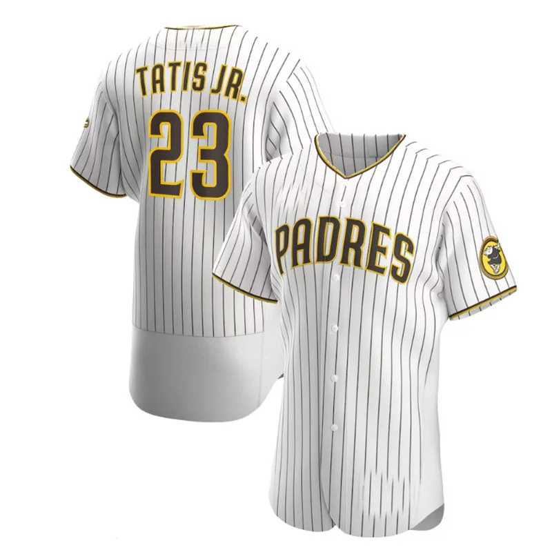 San Diego Padres #23 Fernando Tat¨ªs Jr. Home Authentic Player Jersey - White Brown Baseball Jerseys-NBA MVP Player Jerseys -