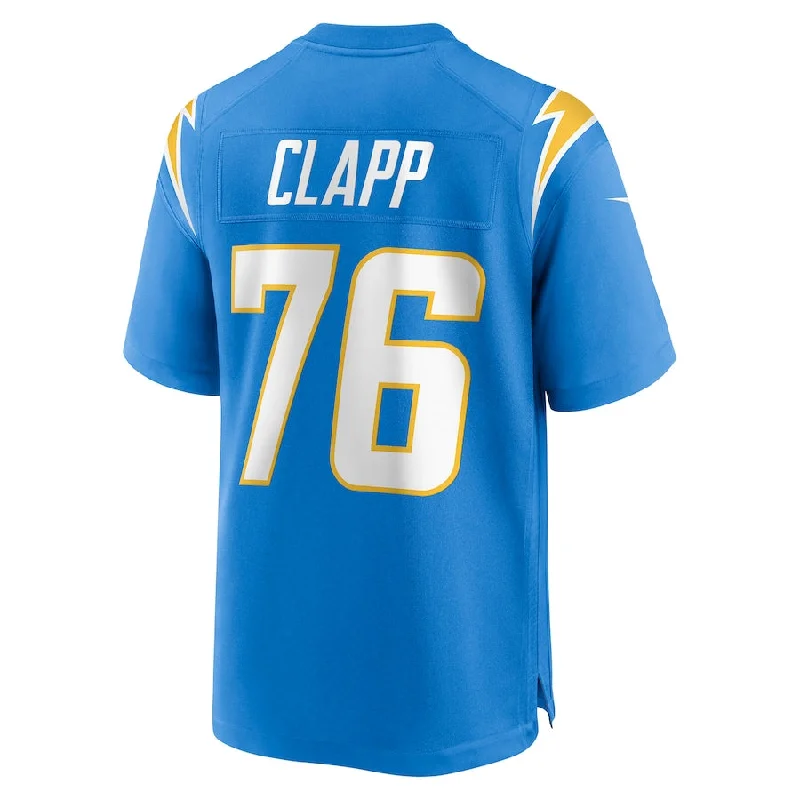 LA.Chargers #76 Will Clapp Powder Blue Game Jersey Stitched American Football Jerseys-NFL Military Salute Jerseys -