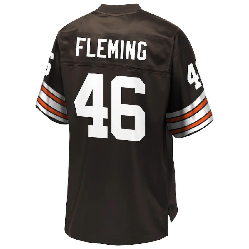 C.Browns #46 Don Fleming Pro Line Brown Retired Player Jersey Stitched American Football Jerseys-NFL Retro Team Jerseys -