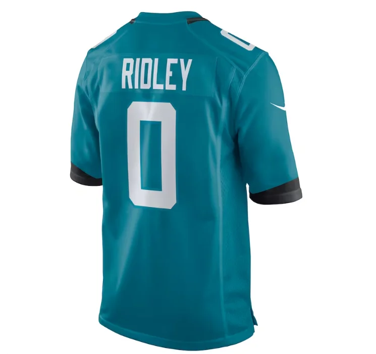 J.Jaguars #0 Calvin Ridley Game Player Jersey - Teal Stitched American Football Jerseys-NFL Color Rush Jerseys -