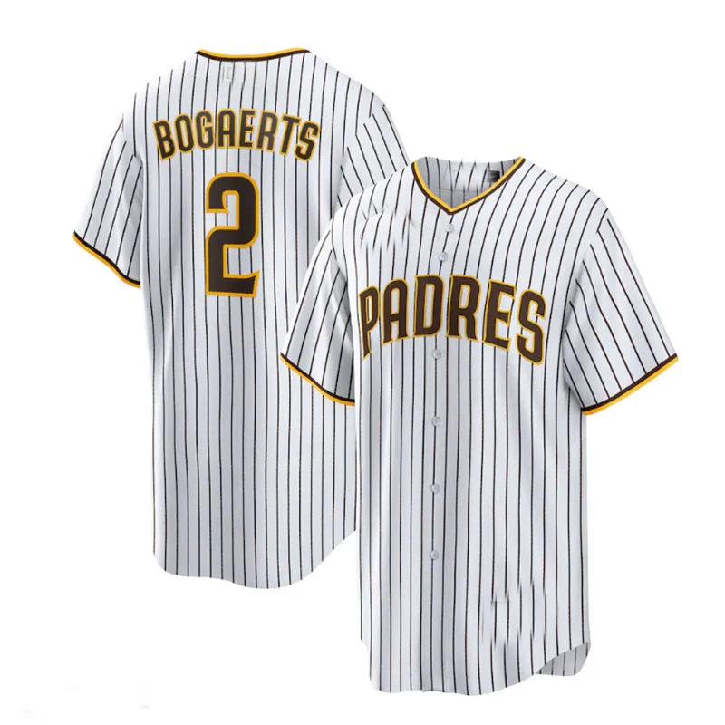 San Diego Padres #2 Xander Bogaerts Home Official Replica Player Jersey - White Brown Baseball Jerseys-NBA Official Game Jerseys -