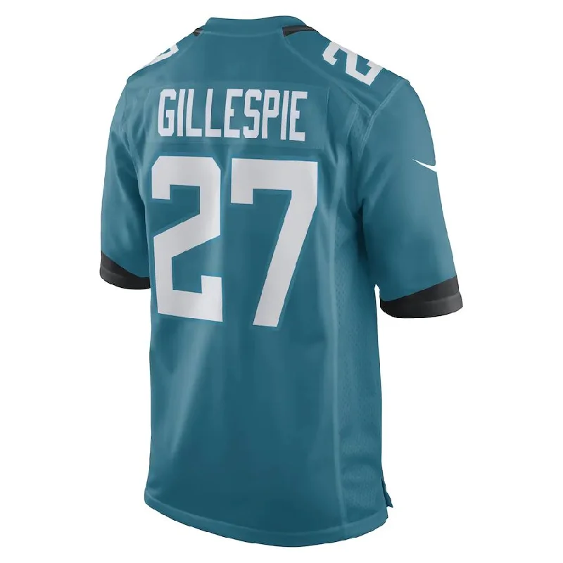 J.Jaguars #27 Tyree Gillespie Teal Game Player Jersey Stitched American Football Jerseys-NFL Hall of Fame Jerseys -