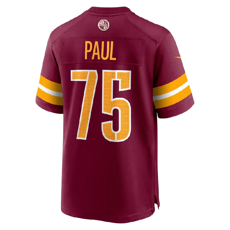 W.Commanders #75 Chris Paul Burgundy Player Game Jersey Stitched American Football Jerseys-NFL Pro-Level Jerseys -