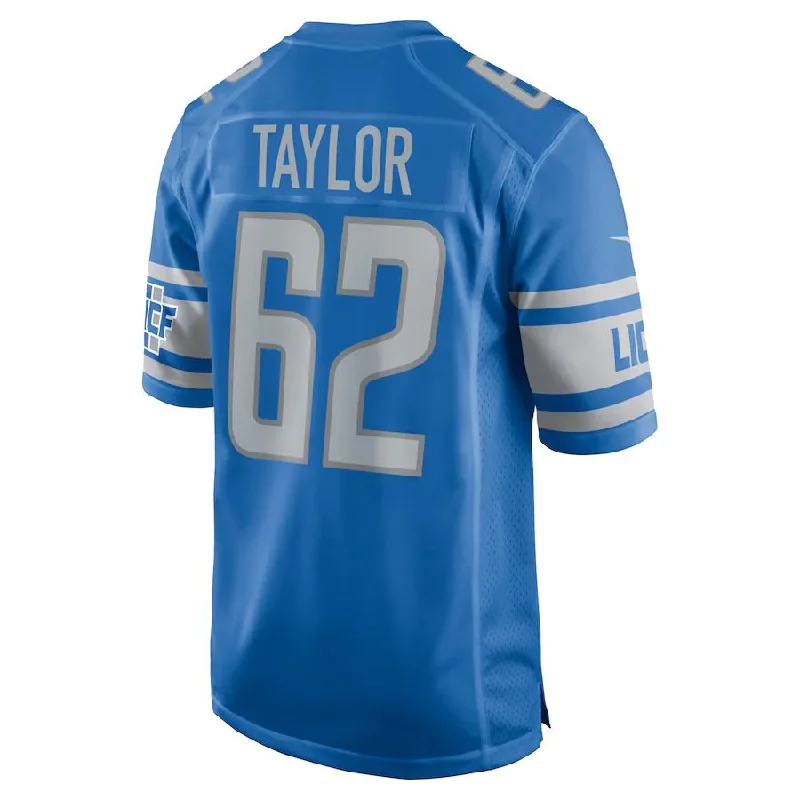 D.Lions #62 Demetrius Taylor Blue Player Game Jersey Stitched American Football Jerseys-NFL Anniversary Edition Jerseys -