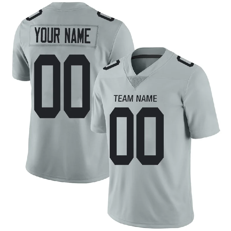 Custom LV.Raiders Stitched American Football Jerseys Personalize Birthday Gifts Grey Jersey-NBA Alternative Jerseys -