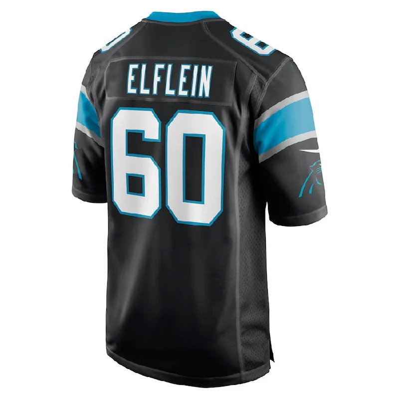 C.Panthers #60 Pat Elflein Black Game Jersey Stitched American Football Jerseys-NFL Game-Worn Jerseys -