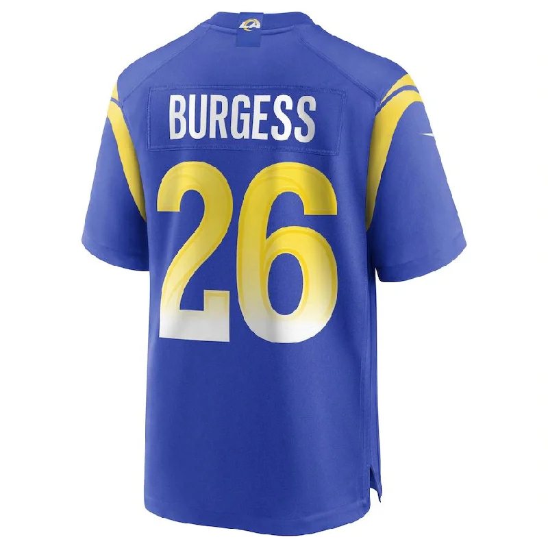 LA.Rams #26 Terrell Burgess Royal Game Jersey Stitched American Football Jerseys-NFL College Throwback Jerseys -