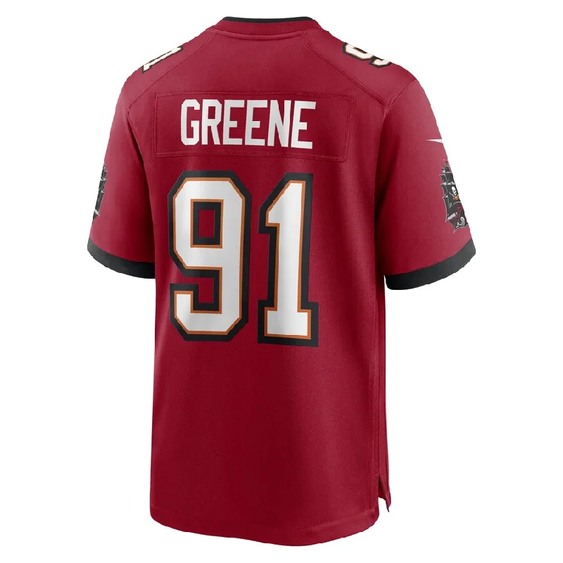 TB.Buccaneers #91 Mike Greene Red Game Player Jersey Stitched American Football Jerseys-NFL Limited Edition Jerseys -