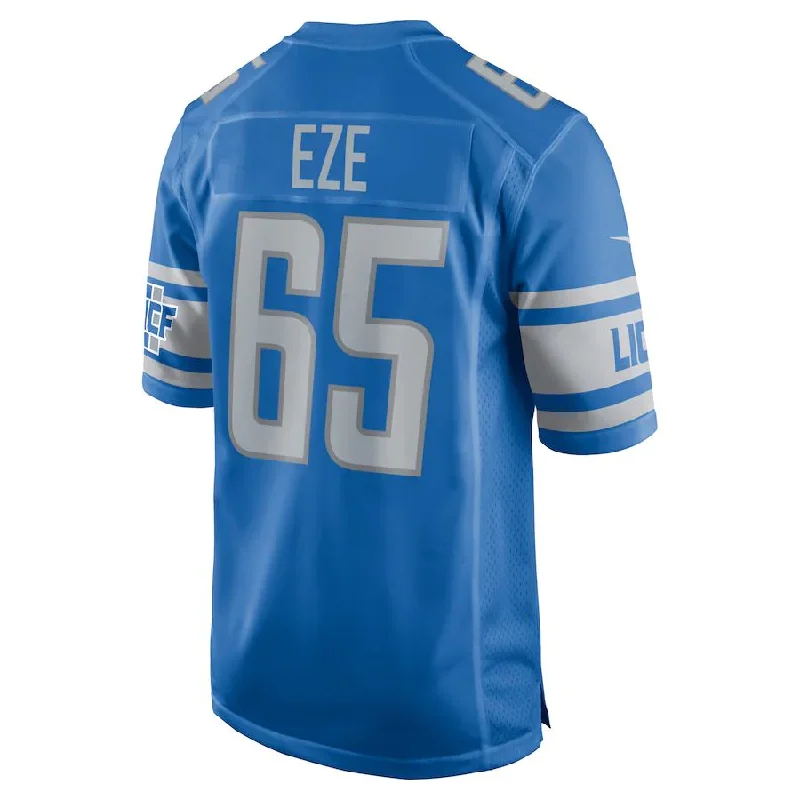 D.Lions #65 Obinna Eze Blue Player Game Jersey Stitched American Football Jerseys-NFL Anniversary Edition Jerseys -