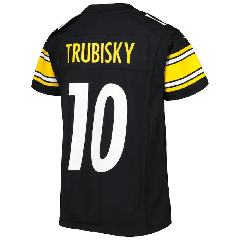 P.Steelers #10 Mitchell Trubisky Black Game Jersey Stitched American Football Jerseys-NFL Home & Away Jerseys -