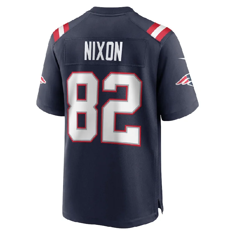 NE.Patriots #82 Tre Nixon Navy Player Game Jersey Stitched American Football Jerseys-NFL Performance Football Jerseys -