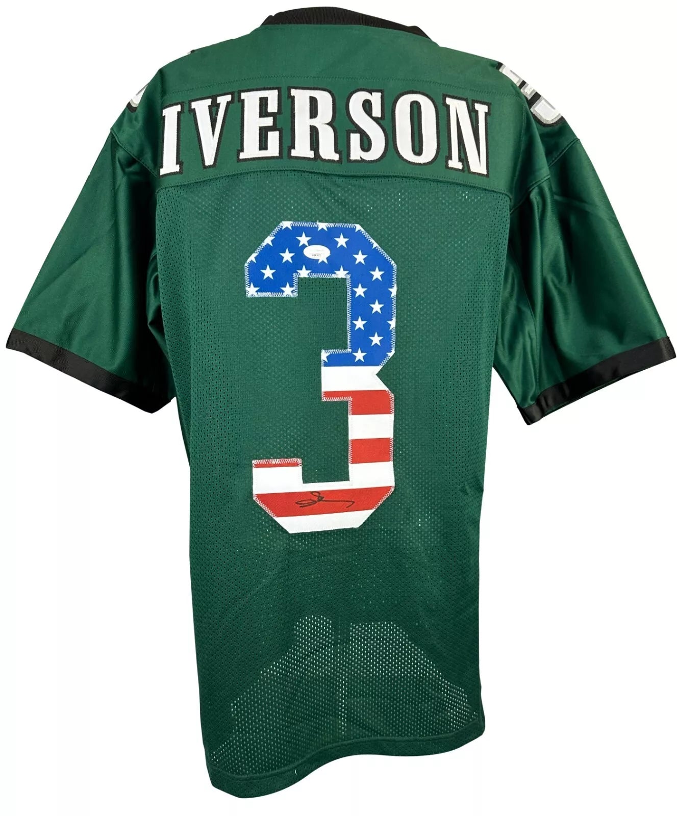 Allen Iverson autographed signed stat jersey green Pro Style JSA COA-NBA Replica Jerseys for Fans -