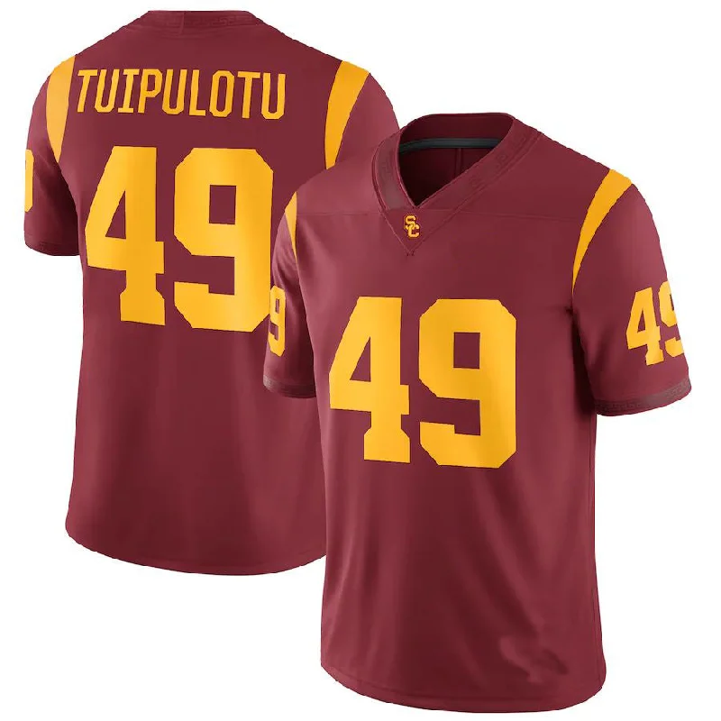 U.Trojans #49 Tuli Tuipulotu NIL Replica Football Jersey Cardinal Stitched American College Jerseys-NBA Alternative Jerseys -