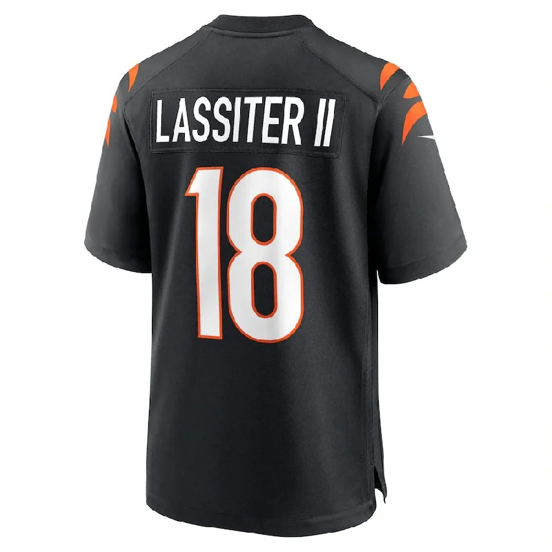 C.Bengals #18 Kwamie Lassiter II Black Game Player Jersey Stitched American Football Jerseys-NFL Custom Player Jerseys -